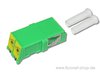 LC/APC duplex adaptor (SM), plastic housing, no flange with shutter