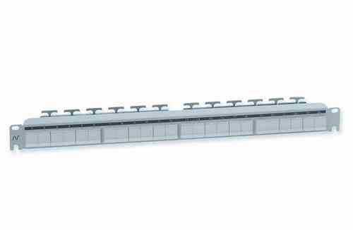 19" patchpanel, empty, for up to 24 Snap-in sockets