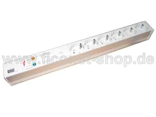 19" Connector strip with 6-plug sockets without switch, with overvoltage protection